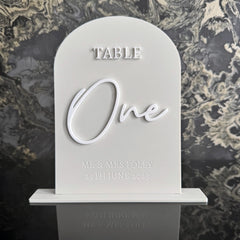 'Name Or Number' Raised Letter Table Top Sign