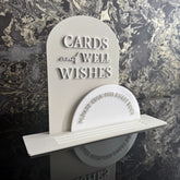 'Cards And Well Wishes' Raised Letter Table Top Sign