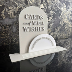 'Cards And Well Wishes' Raised Letter Table Top Sign