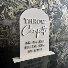 'Throw Confetti' Raised Letter Sign