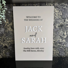 'Welcome' Wedding Raised Letter Sign - Rectangle