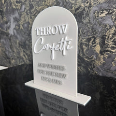 'Throw Confetti' Raised Letter Sign