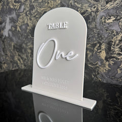'Name Or Number' Raised Letter Table Top Sign
