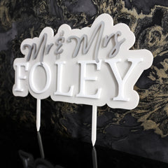 'Mr & Mrs' Wedding Raised Letter Cake Topper