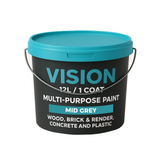 Vision Multi-Purpose Paint - Mid Grey - 12 Litres