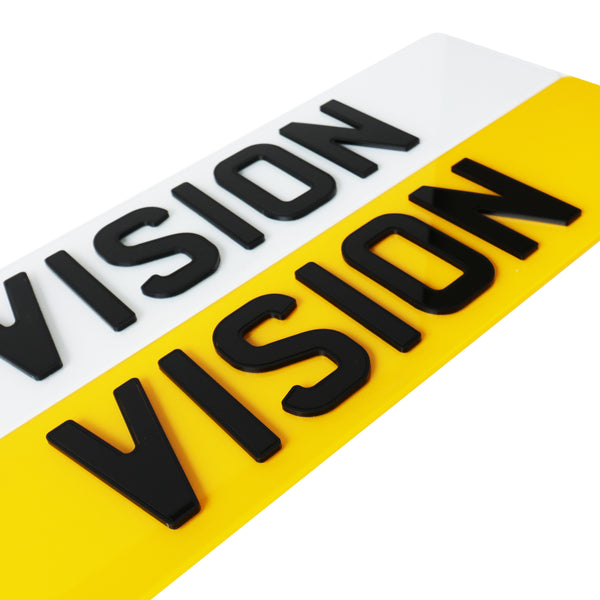 Outline 'Show Only' Number Plates