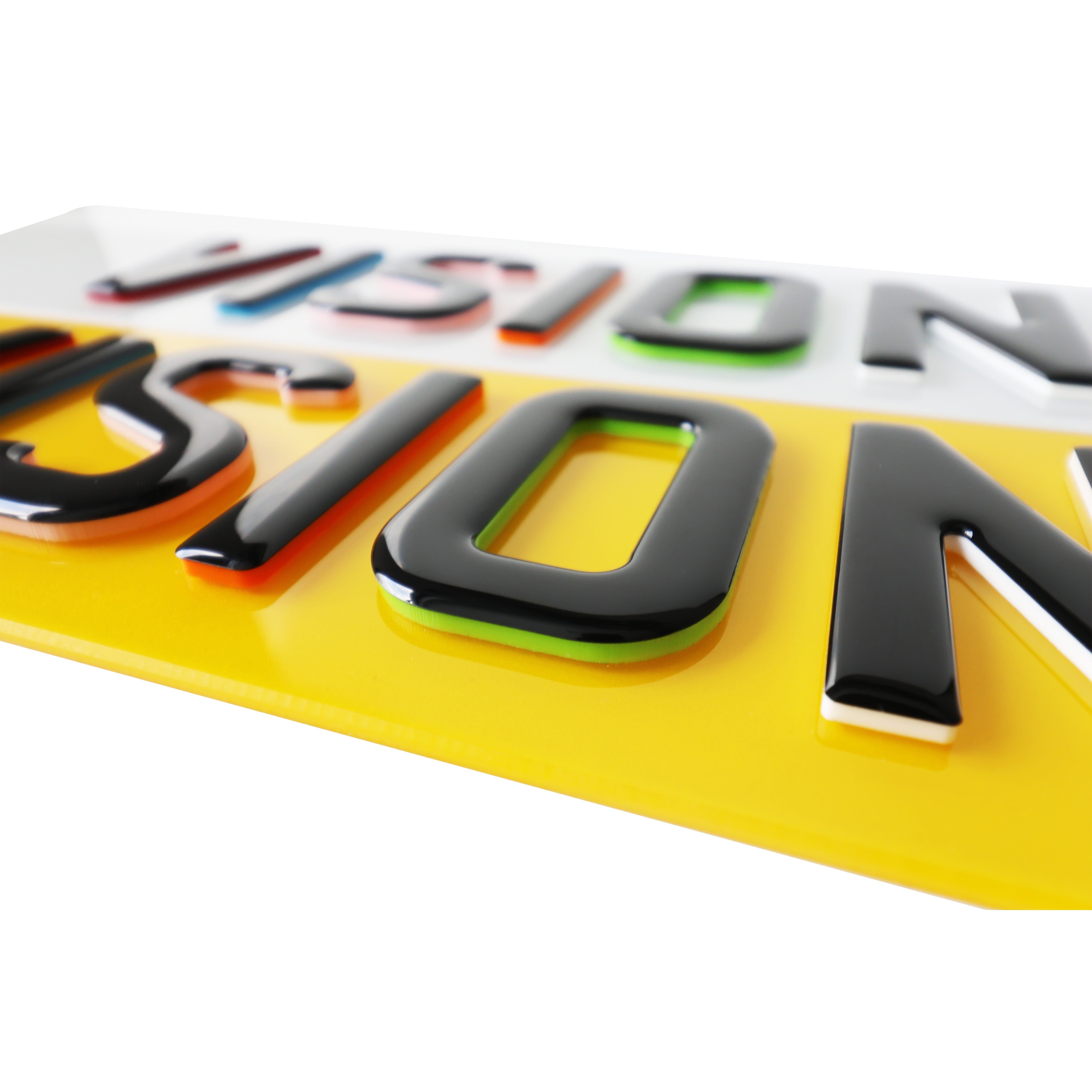 4D Gel Coloured 'Show Only' Number Plates