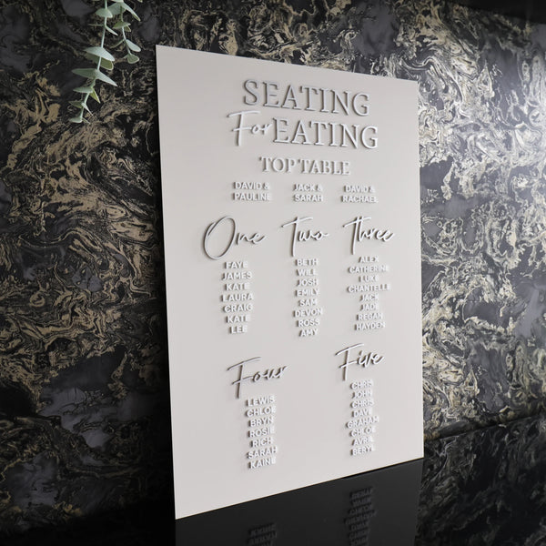 'Seating Plan' Raised Letter Sign