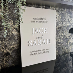 'Welcome' Wedding Raised Letter Sign - Rectangle