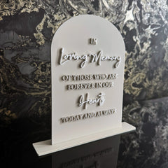 'In Loving Memory' Raised Letter Remembrance Sign