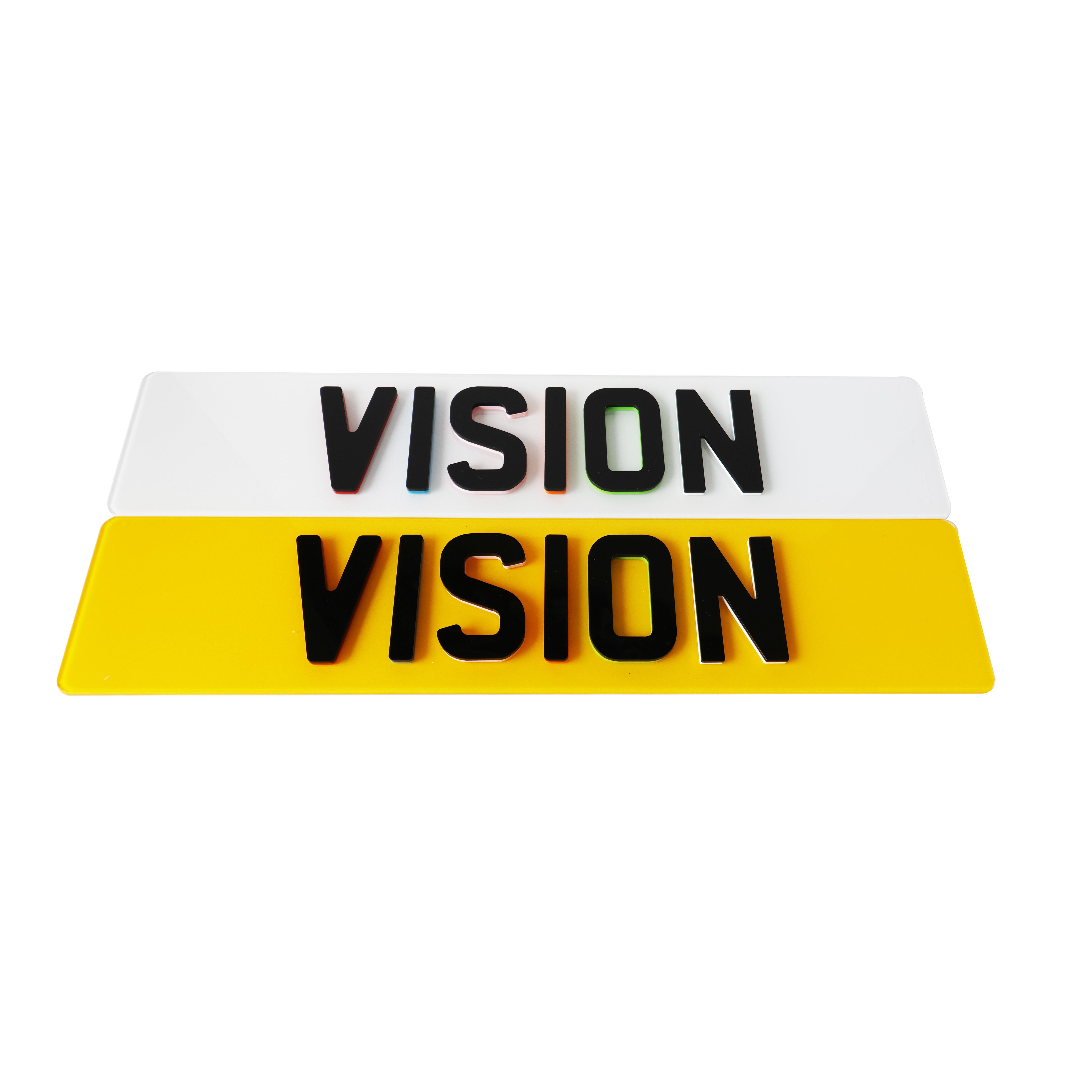 Coloured Double 4D 'Show Only' Number Plates
