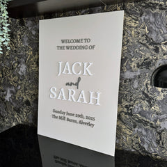 'Welcome' Wedding Raised Letter Sign - Rectangle