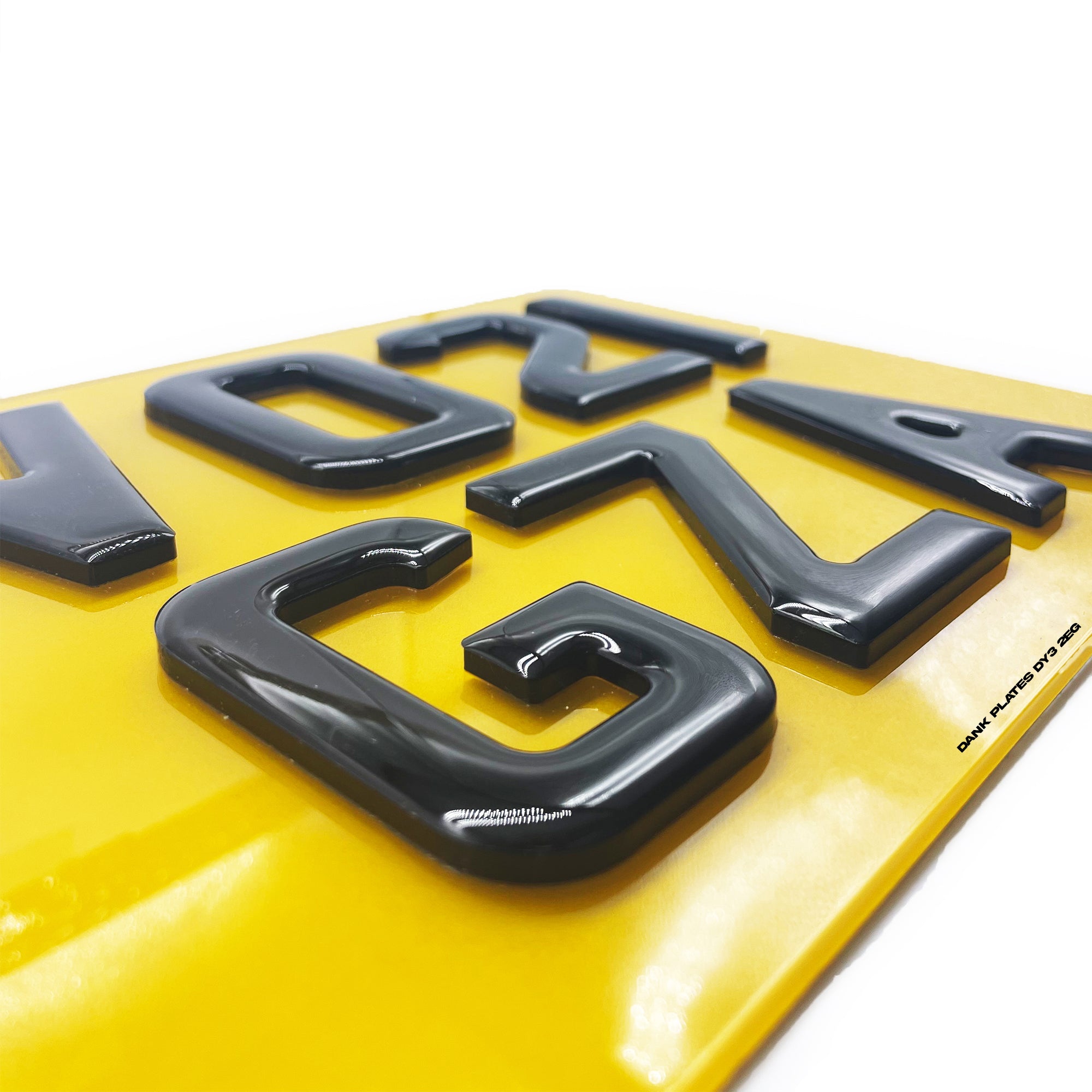 4D Acrylic With 3D Gel Motorbike & Quad Road Legal Rear Number Plate - 9" x 7"