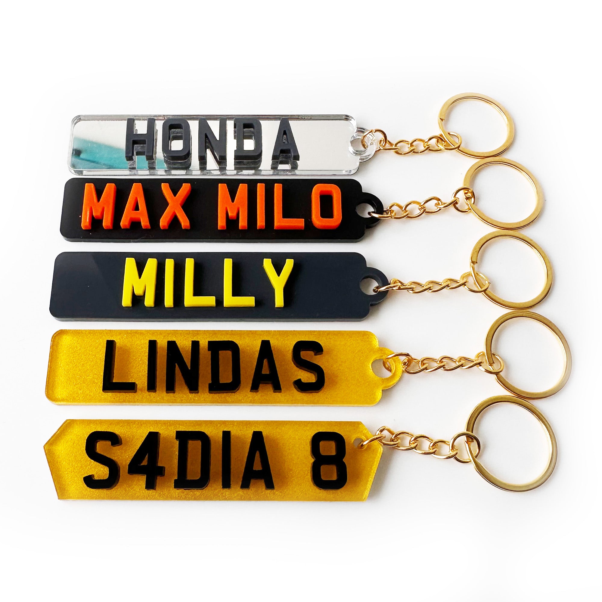 4D Personalised Number Plate Keyrings