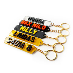 4D Personalised Number Plate Keyrings