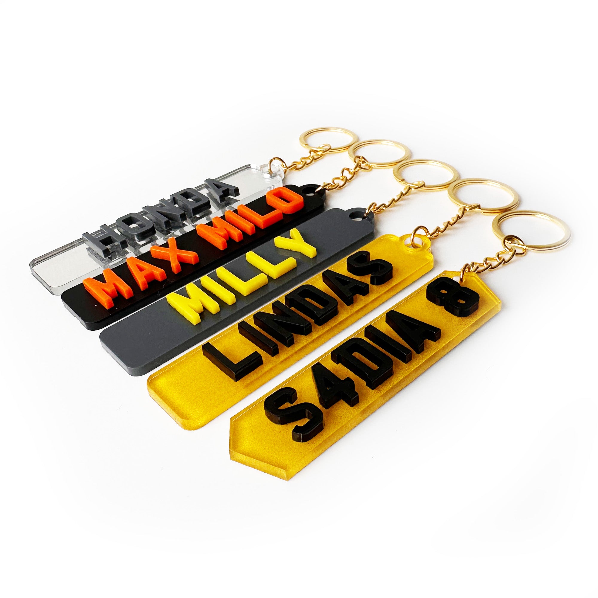 4D Personalised Number Plate Keyrings