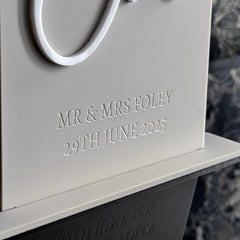 'Name Or Number' Raised Letter Table Top Sign