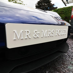 'Mr & Mrs' Wedding Raised Letter Number Plate Sign