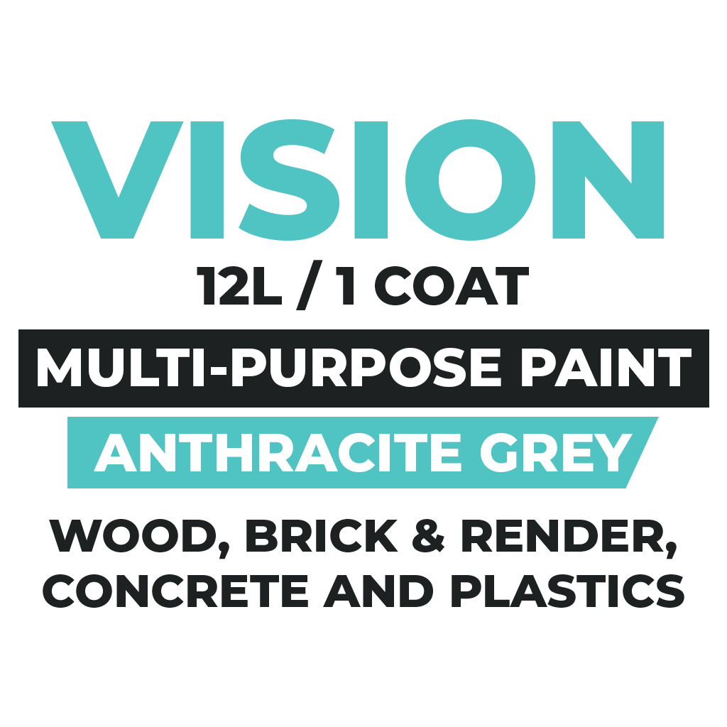 Vision Multi-Purpose Paint - Anthracite Grey - 12 Litres