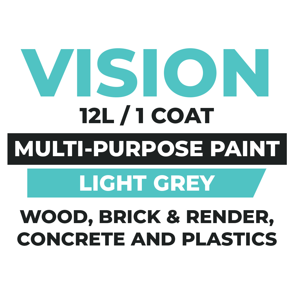 Vision Multi-Purpose Paint - Light Grey - 12 Litres