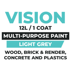 Vision Multi-Purpose Paint - Light Grey - 12 Litres