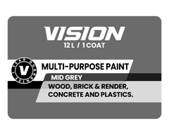 Vision Multi-Purpose Paint - Mid Grey - 12 Litres