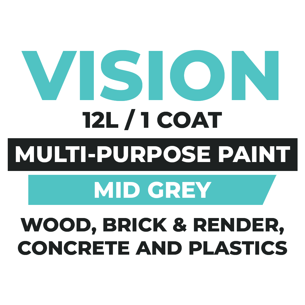 Vision Multi-Purpose Paint - Mid Grey - 12 Litres