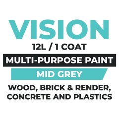 Vision Multi-Purpose Paint - Mid Grey - 12 Litres