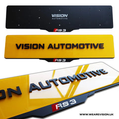 Audi RS Models Laser Cut Customisable Number Plate Holder